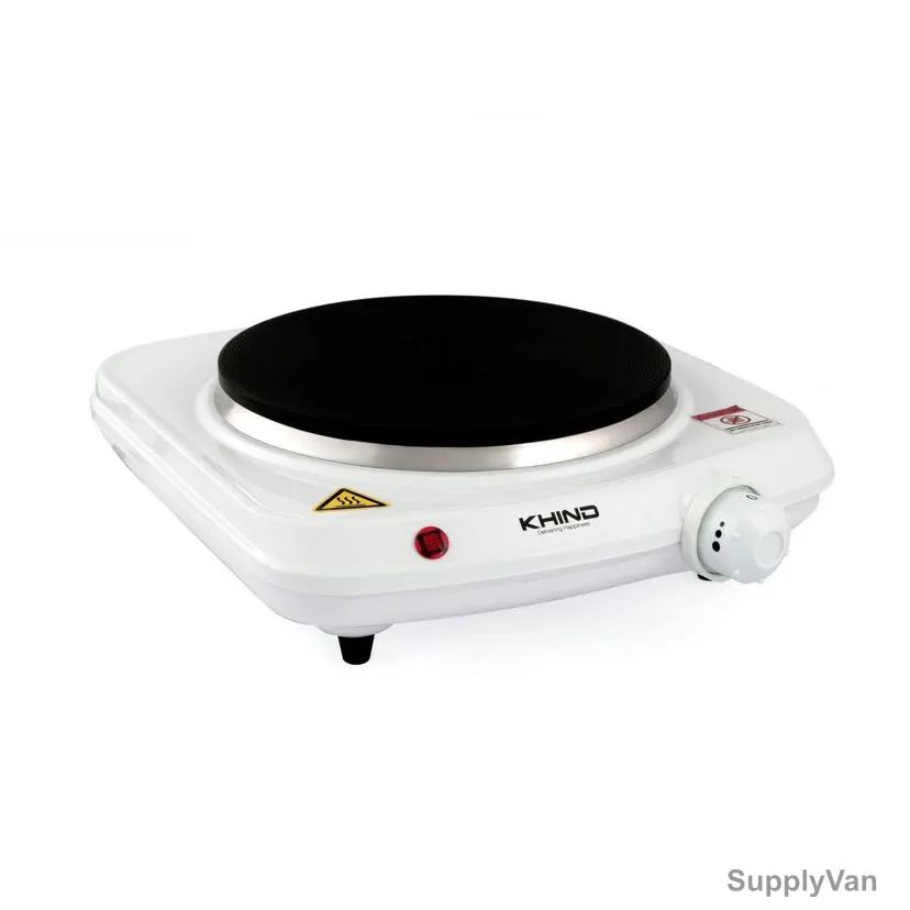 Khind Single Electric Hot Plate, HP1501BW, Cast Iron, 1500W, White — image 1