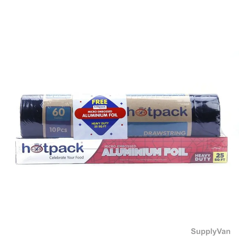 Hotpack Garbage Bag With Aluminium Foil, OPTBBR90110AF25SQQFT, 90 x 110CM, 12 Rolls/Pack
