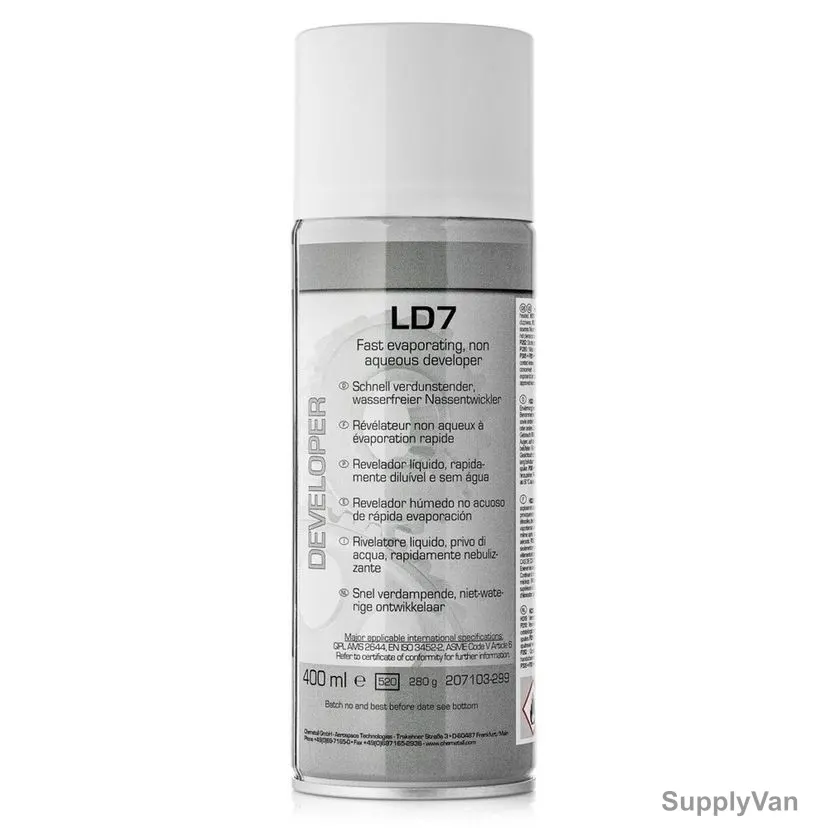 Chemetall Non-Aqueous Liquid Developer, LD7, 400ML, White