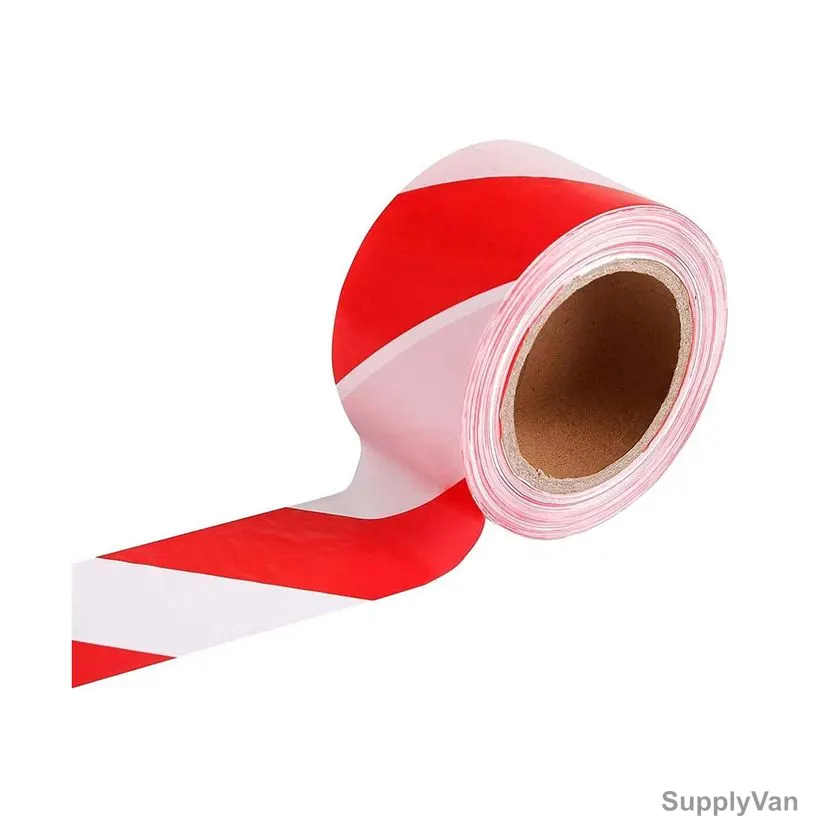 Warning Tape, 3 Inch Width x 500 Yards Length, Red/White