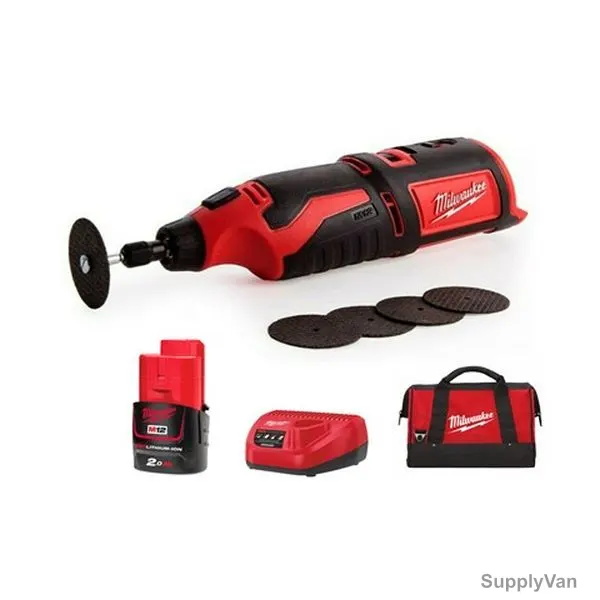 Milwaukee Cordless Rotary Tool Kit, C12RT-201B, 12V, 4 Pcs/Kit — image 1