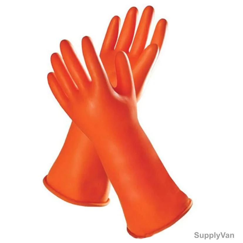 Leefist Beeded Cuff Linesmen Insulated Gloves, LIG-CL4-09, Latex, Class 4, Size9, Orange