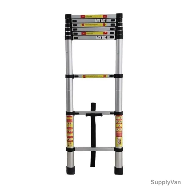 ZEJ Telescoping Extension Ladder, 5 Mtrs, 150 kg, Aluminium, Silver