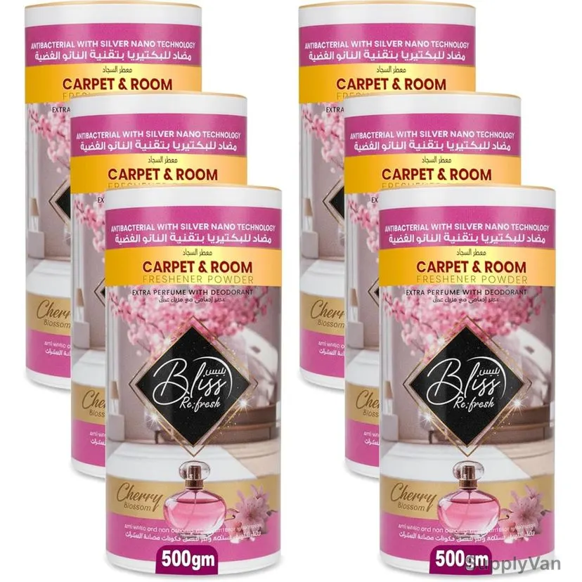 Swish Super Bliss Fresh Carpet and Room Freshener Powder, Cherry Blossom, 500GM, 6 Pcs/Pack — image 1