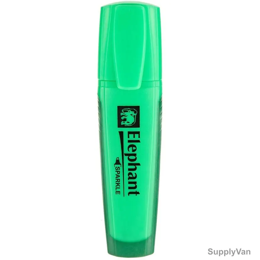 Elephant Highlighter, 206895PC, Sparkle, 2-5MM, Green, 4 Pcs/Pack