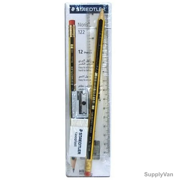Staedtler Noris Pencil Set, STP-PACK-148, 2.0MM Tip Size, Black/Yellow, 15 Pcs/Set