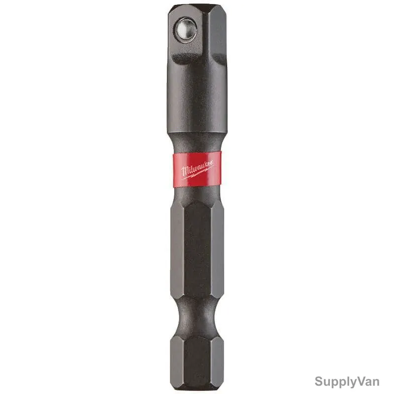 Milwaukee Socket Adaptor, 4932471826, Shockwave, 1/4 Inch Hex, 1/4 Inch Square