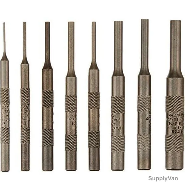 Mayhew Knurled Pin Punch Kit, 62060, Select, 8PCS