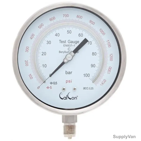 Calcon Test Pressure Gauge, CC18TA, 160MM, 1/2 Inch, NPT, 0-100 Bar — image 1