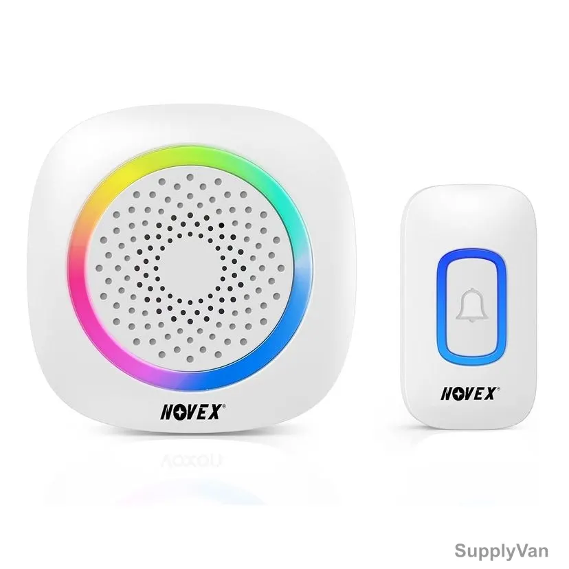 Novex Wireless Doorbell With Remote, NV-704, Plastic, IP66, 400 Mtrs, Distance Range, White — image 1