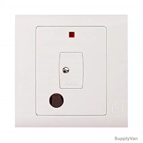 Mk Unswitched Fused Connection Unit With Neon and Flex Outlet, MV1031WHI, Essential, Polycarbonate, 1 Gang, 13A, White