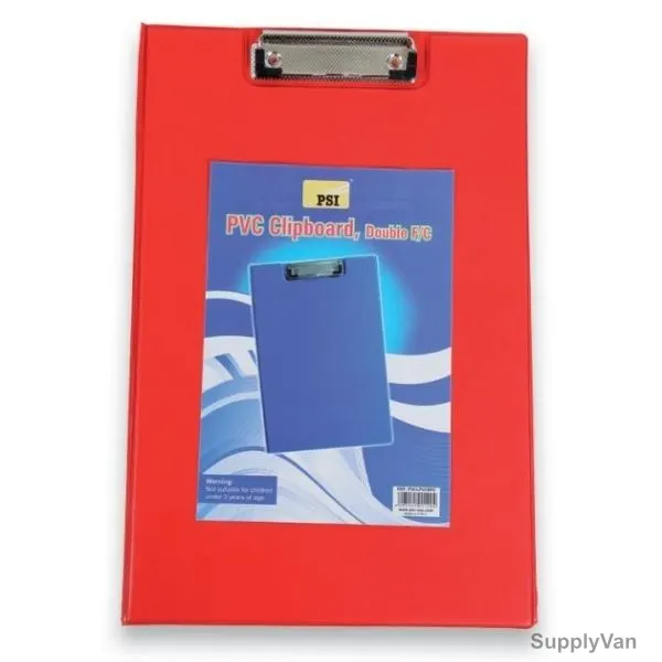 PSI Clipboard, PSCLPVCDFC, F/S, PVC, Red