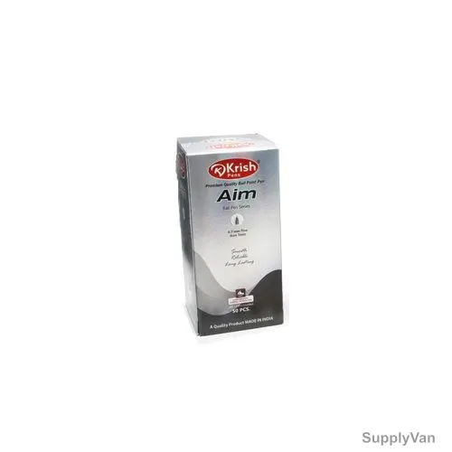 Krish Aim Premium Quality Ball Pen, 0.7MM Tip Size, Black, 50 Pcs/Pack