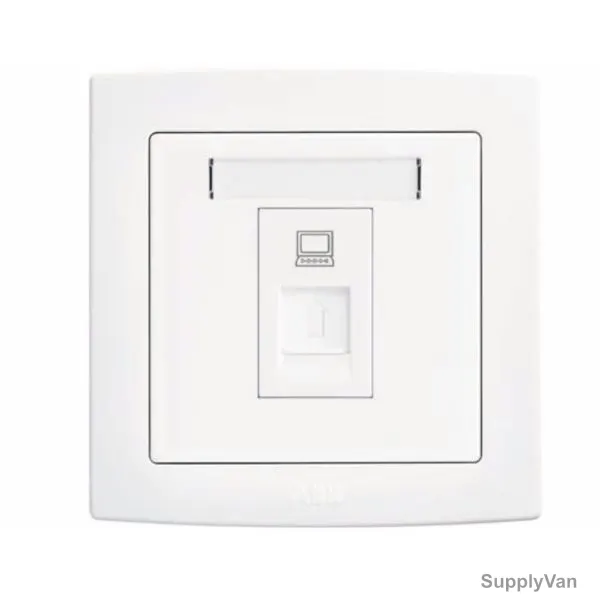 ABB Telephone Socket, AC333, PVC, 1 Gang, CAT 6, RJ45