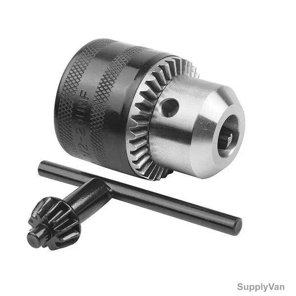 Wokin Key Type Drill Chuck, 789501, 1/2 Inch-20 UNF, 1.5-13mm Chuck Capacity