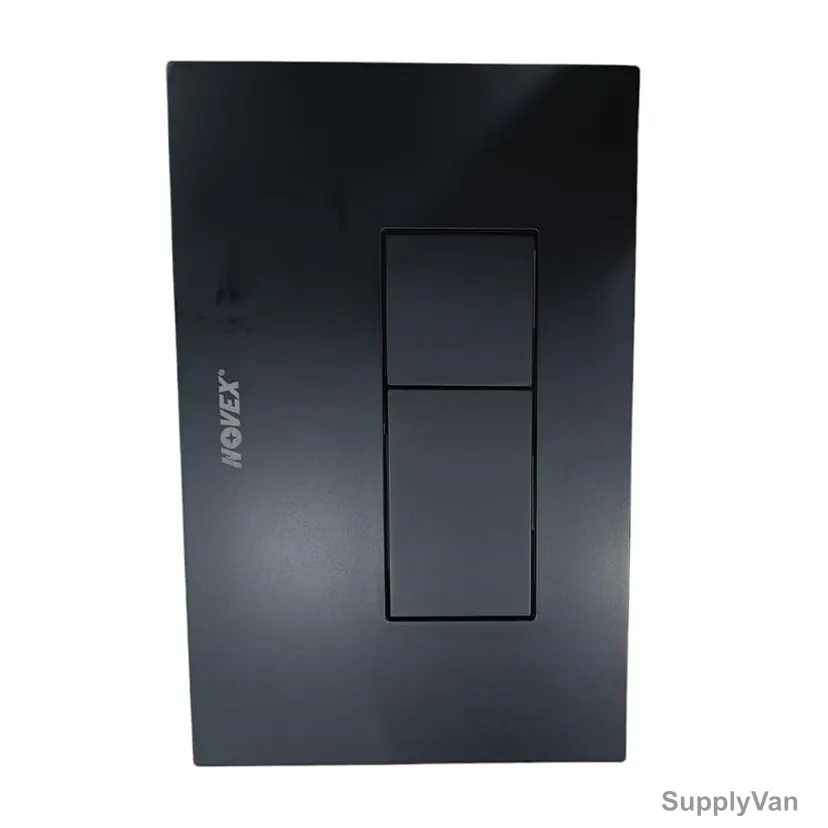 Novex Concealed Cistern Dual Button Flush Plate, NSBF-FB082-BLK, Plastic, Black Finish — image 1