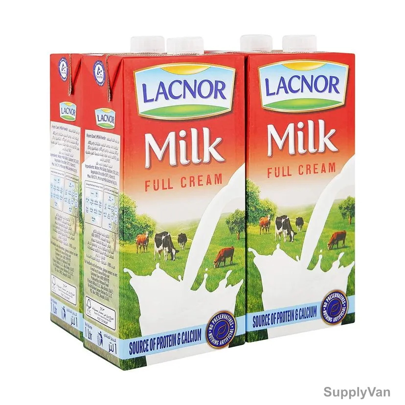 Lacnor Full Cream Milk, 1 Ltr, 4 Pcs/Pack — image 1