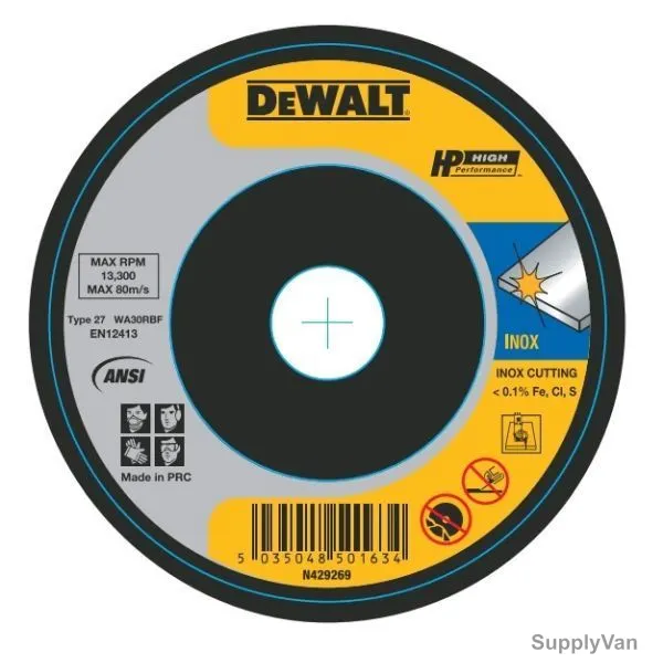 Dewalt Cutting Disc, DWA4520SIA-AE, WA30RBF, 100x16x3MM