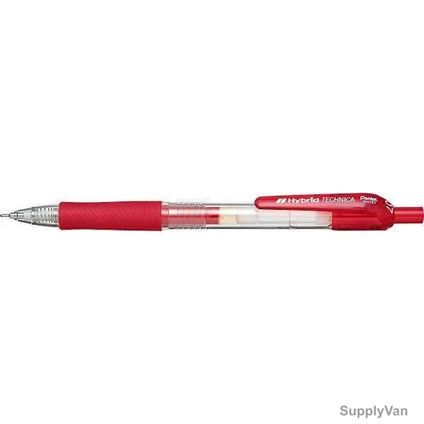 Pentel Hybrid Gel Roller Pen, PE-KN127-B, 0.7MM Tip, Red, 12 Pcs/Pack