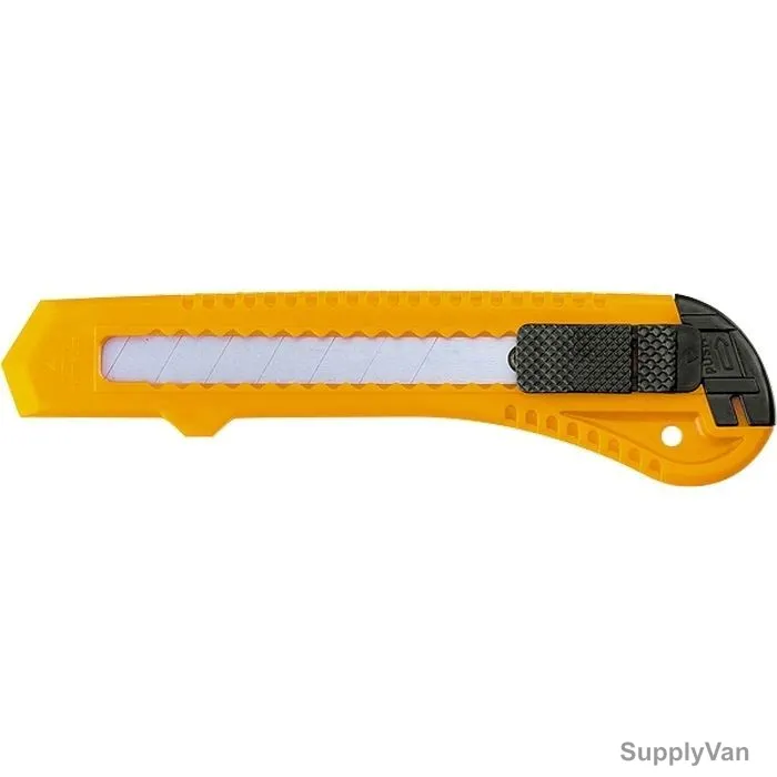 Sparta Retractable Blade Knife, 78974, Stainless Steel, 18MM, Black/Yellow