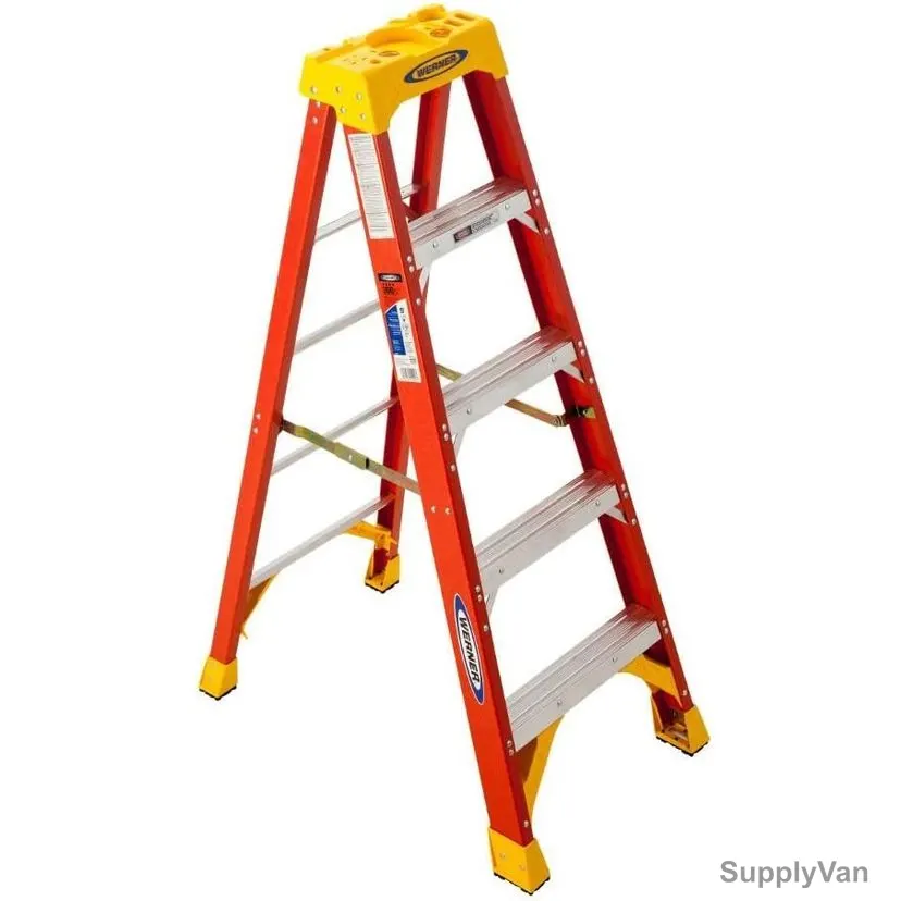 Werner Single Sided Step Ladder, 6205, Fiberglass, 5 Feet Height, 136 Kg Weight Capacity