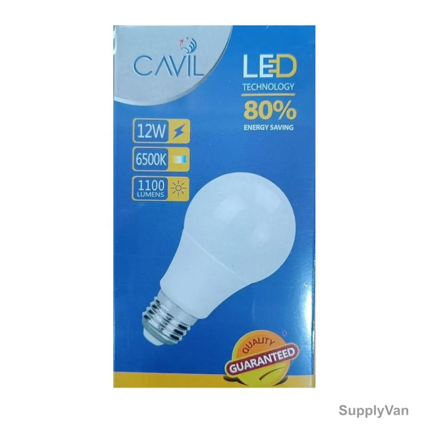 Cavil LED Bulb, CLEDB-F12W-UTH, 12W, A19, E27, 1100 LM, 6500K, Daylight, 100 Pcs/Pack — image 1