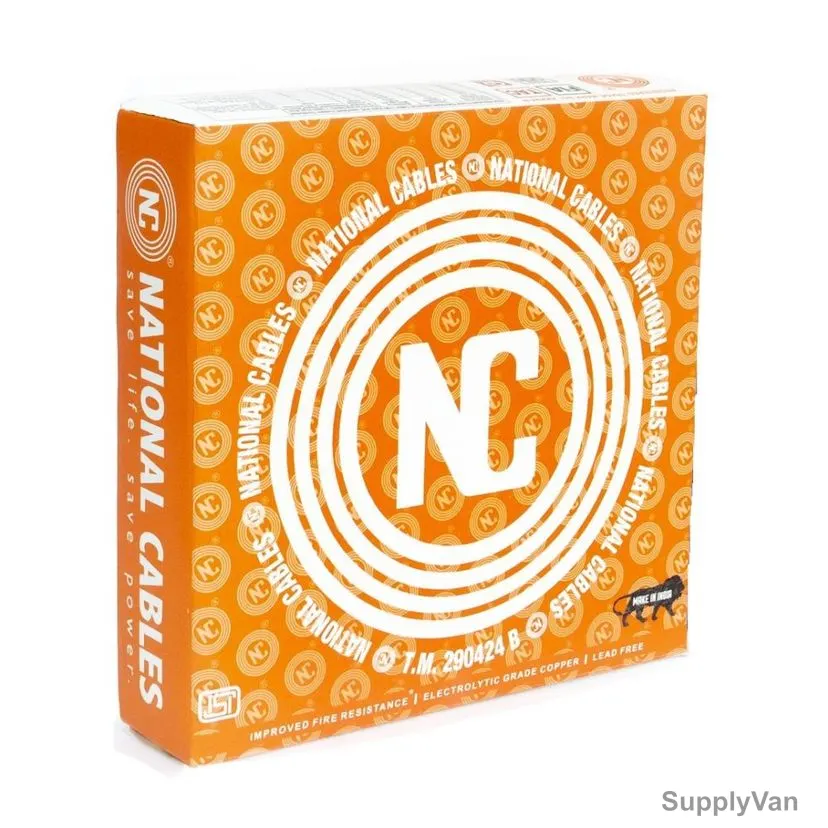 National Cables Three Core Cable, PVC, 1.5 SQ.MM x 100 Mtrs Length