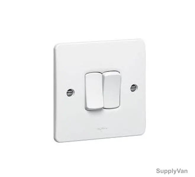 Legrand Single Pole Switch, 730024, Synergy, 2 Gang, 1 Way, 10A, 250V