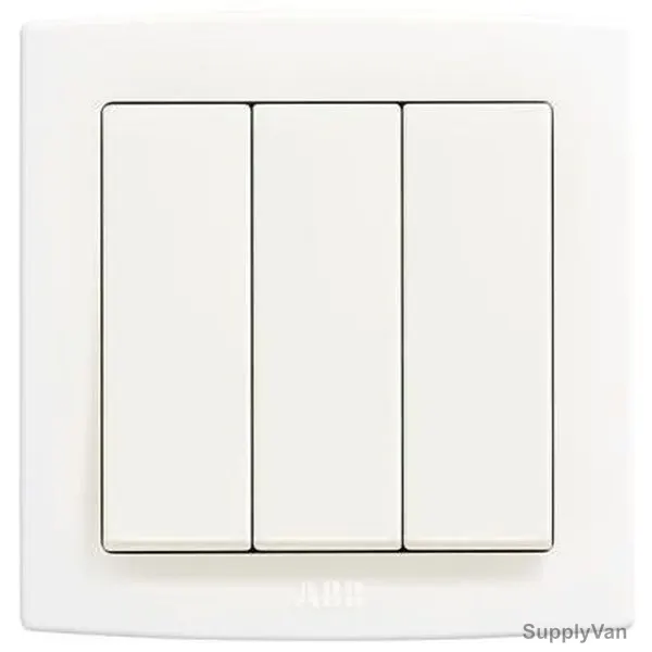 ABB Electrical Switch, AC103, PVC, 3 Gang, 1 Way, 10A