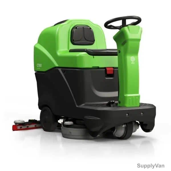IPC Compact Ride On Scrubber Dryer, CT80-BT70, 400W, 150 RPM, 700MM, Green and Black