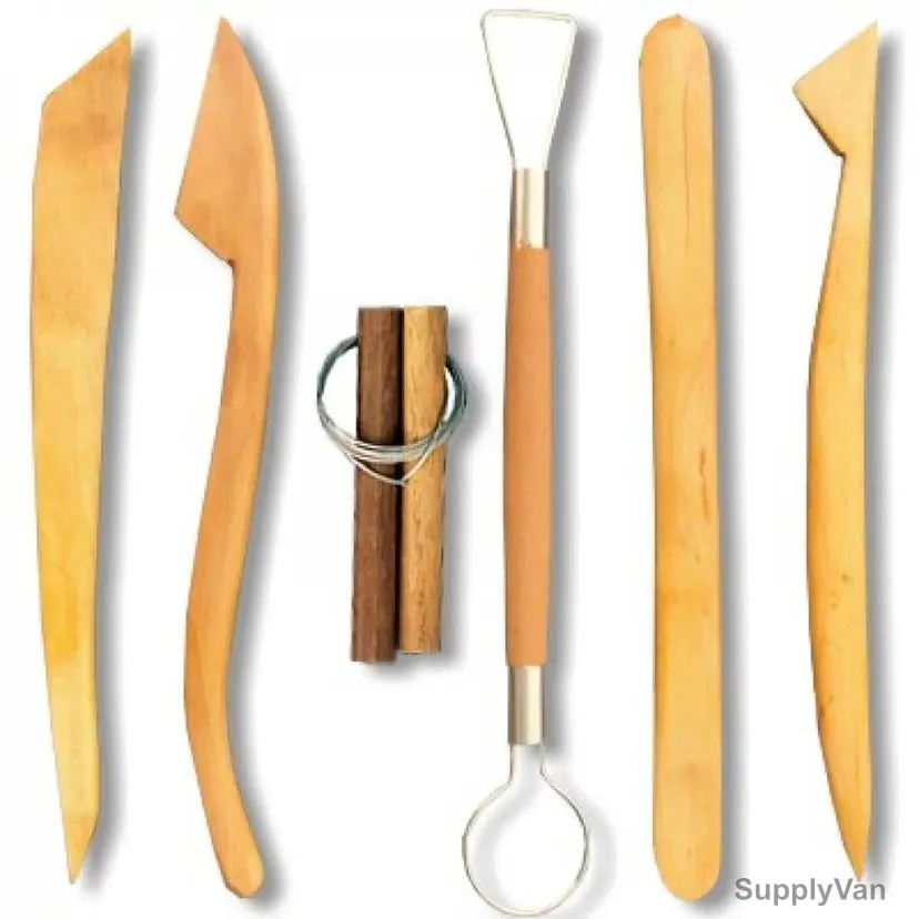 Sinoart Pottery Tool Set, SFT053, 10 Inch, Wood, 6 Pcs/Set