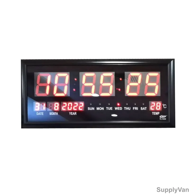 Crony Digital Wall Clock With Remote Control, TL-1050, LED, 50CM Width x 110CM Length, Black — image 1