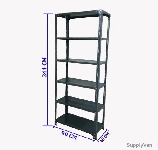 Ast Slotted Angle Shelving, SA24445906, 6 Shelves, 80 Kg Capacity, MS Steel