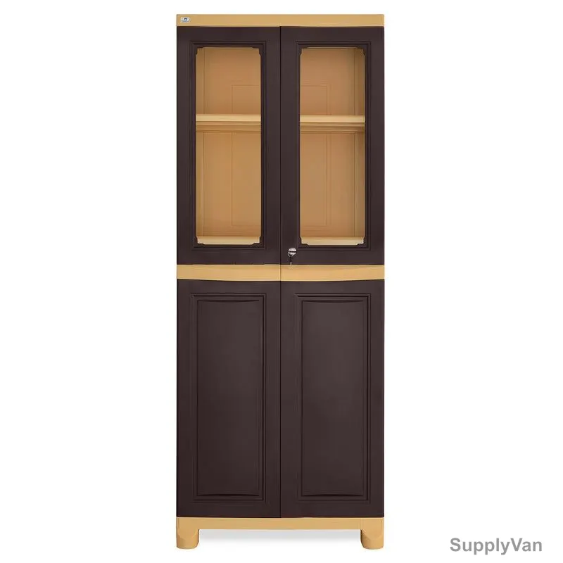 Nilkamal Freedom Big 2 Freestanding Storage Cabinet, 5 Shelves, Plastic, Weathered Brown/Biscuit — image 1
