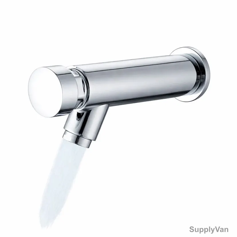 Novex Wall Mounted Self Closing Basin Sink Tap, NSBF-TD309, Zinc, Polished Finish — image 1