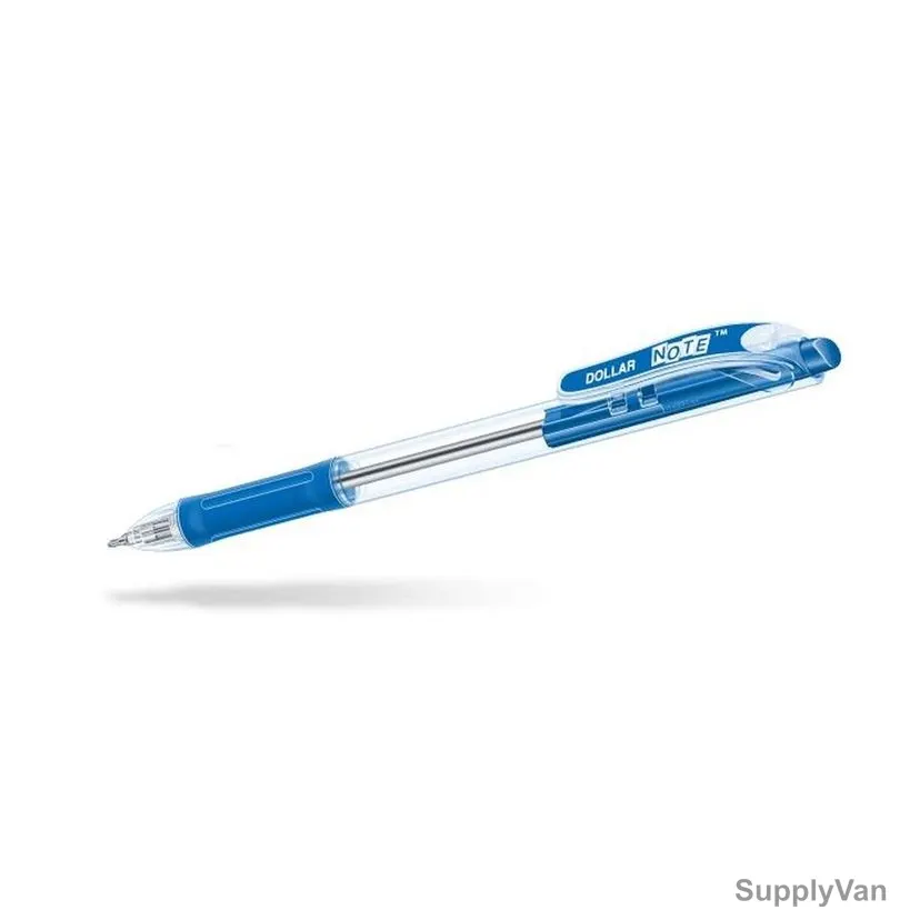 Dollar Retractable Ball Pen, BP-NT-F, Note, Fine, Blue, 10 Pcs/Pack