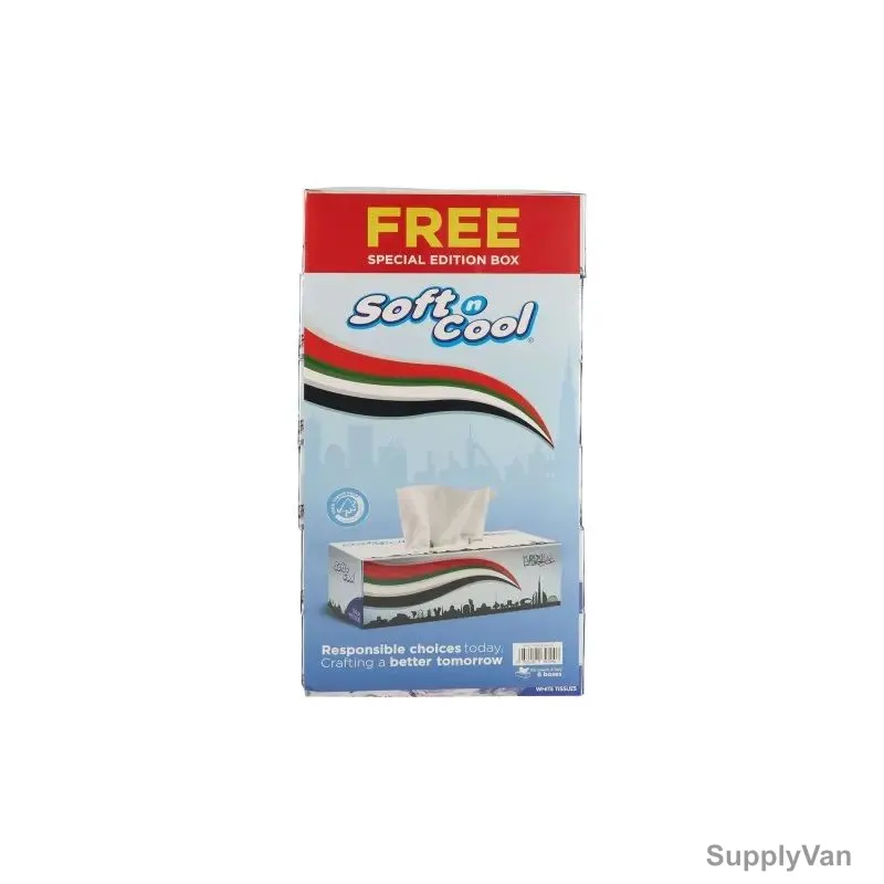 Hotpack Soft N Cool Facial Tissue, 150 Sheets x 2 Ply 5 Boxes With Free 150 Sheets x 2 Ply 1 Box — image 1