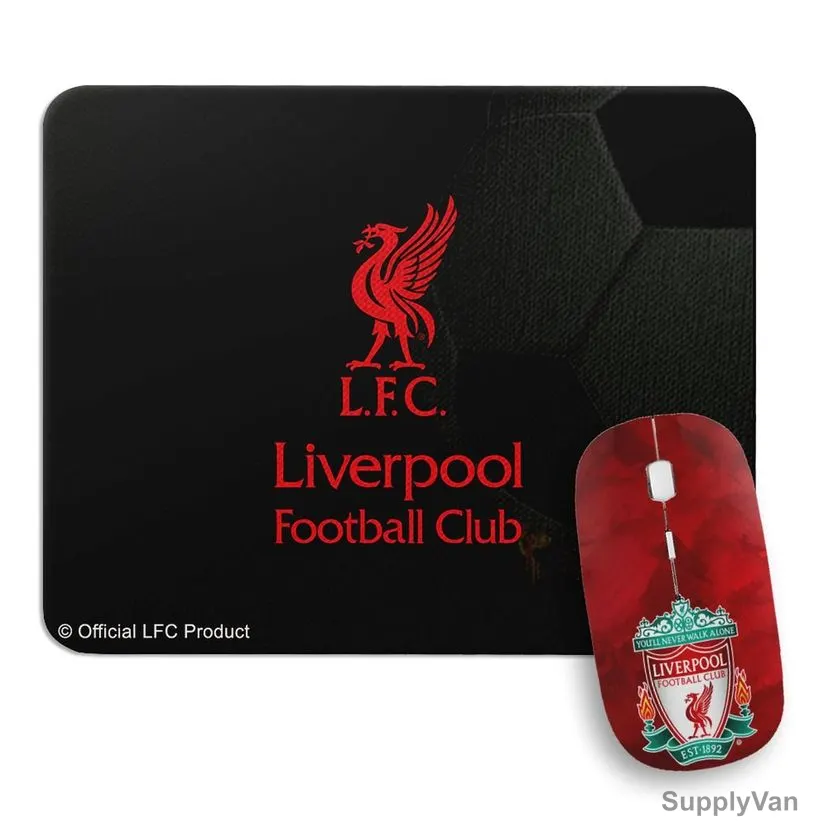 Wackylicious Liverpool Wireless Mouse With Mouse Pad, 1489-1231-613, Black/Red, Combo Offer — image 1