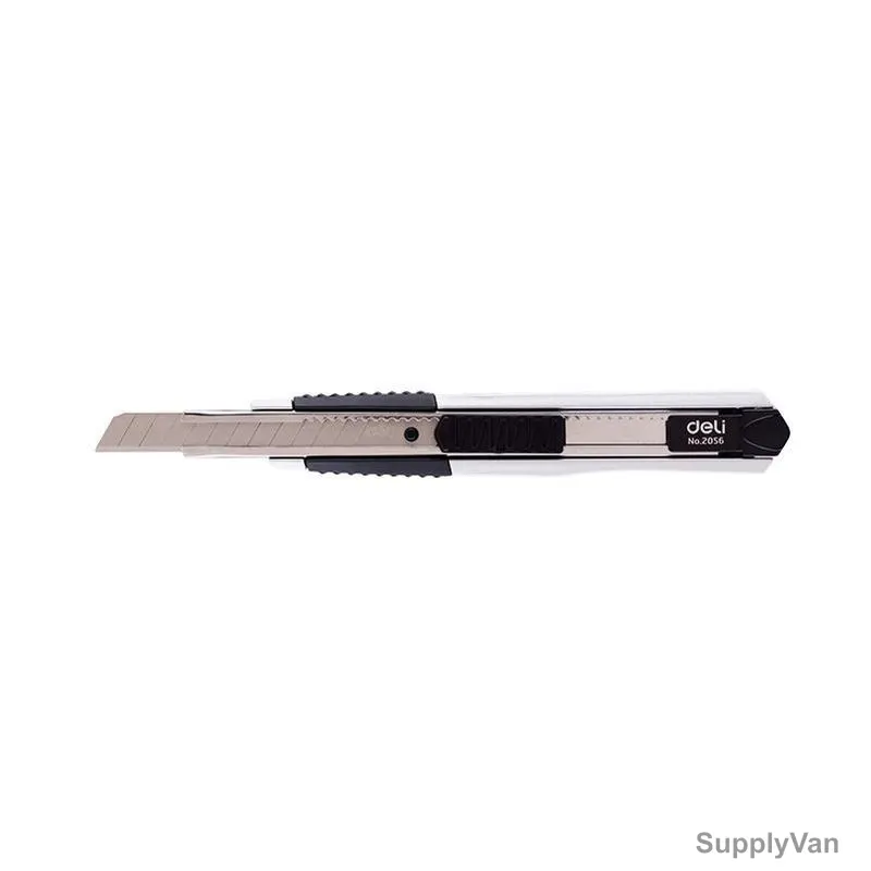 Deli Snap-Off Utility Knife, E2056, 9MM, Silver, PK12