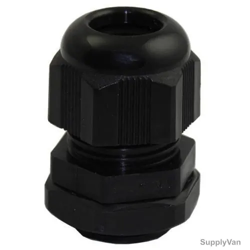 Adaptaflex Cable Gland With Locknut and Washer, AG-251-BL, M20, 7-10MM Dia, Black