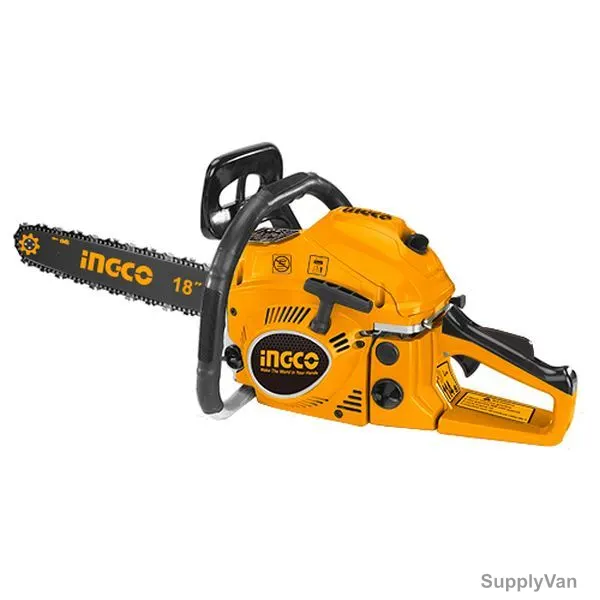 Ingco Gasoline Chain Saw, GCS5451811, 1.8Kw, 46CC Displacement