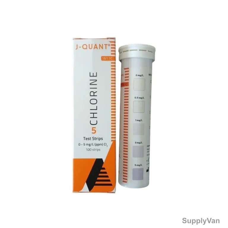 Johnson Chlorine Test Strip, 161.1C, J-Quant, 0 to 5 PPM, 100 Strips/Vial — image 1