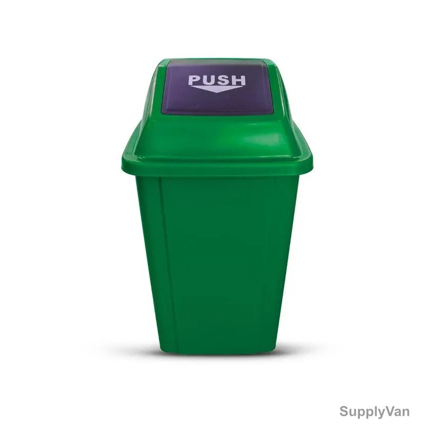 Sea Blue Quadrate Push Lid Garbage Bin, GC14G-60, Plastic, 60 Ltrs, Green — image 1