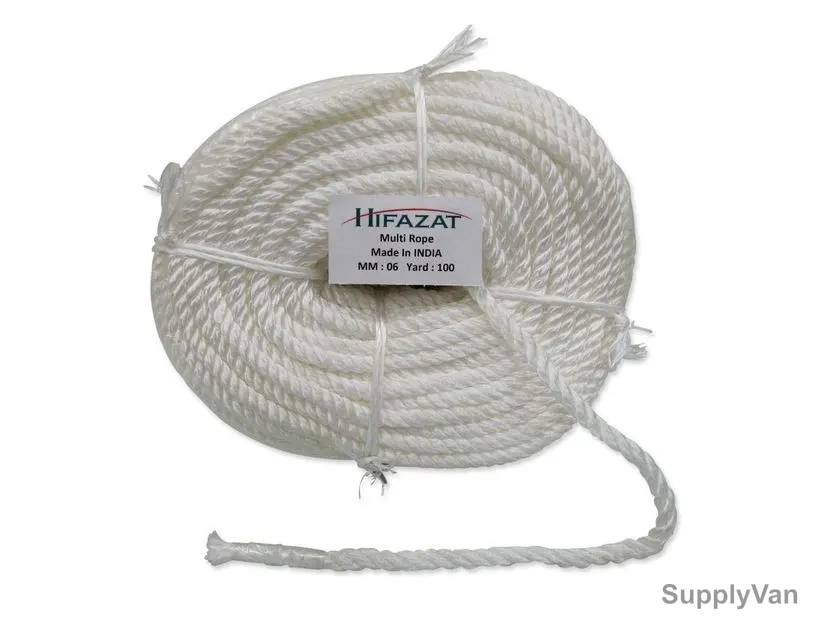 Hifazat Rope, SHGT-MR-W6100, Polypropylene, 6MM x 91.44 Mtrs, White