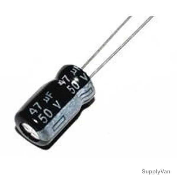 Low ESR Electrolytic Capacitor, 47uF, 50V, Black