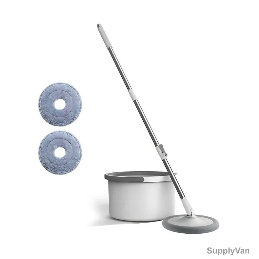 Akc Spin Mop and Bucket Set, MB06, Plastic, 2.5 Ltrs, Grey