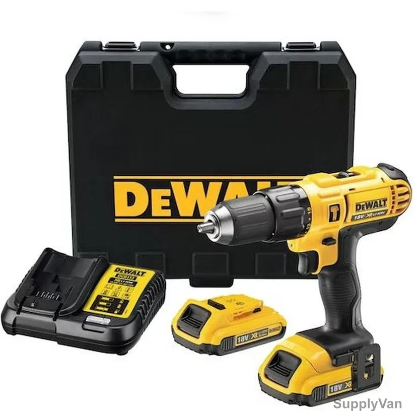 Dewalt 18V XR Compact Hammer Drill Driver, DCD776D2, 2x 2Ah Lithium-Ion Battery, 1x Charger — image 1