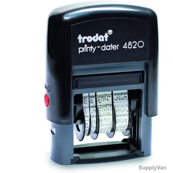 Trodat Date Printy Self-Inking Stamp, 4820, 27MM Length x 4MM Width