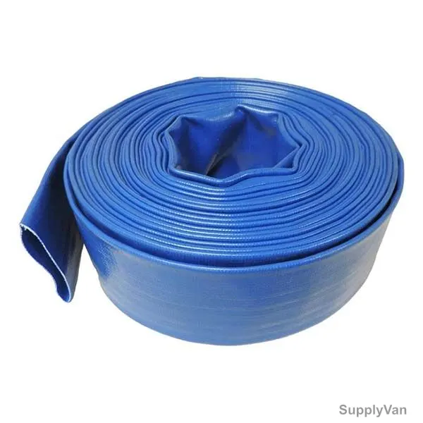 Aqson Lay Flat Water Discharge Hose, AQ215, PVC, 2 Inch Width x 50 Yards Length, Blue