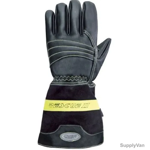 Chiba Fire Fighting Gloves, 61104, Leather, Size12, Black